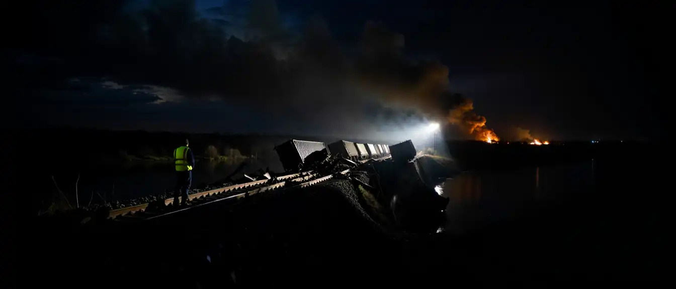 Из-за атаки беспилотников на железнодорожных путях Брянской и Калужской областей приостановили движение составов