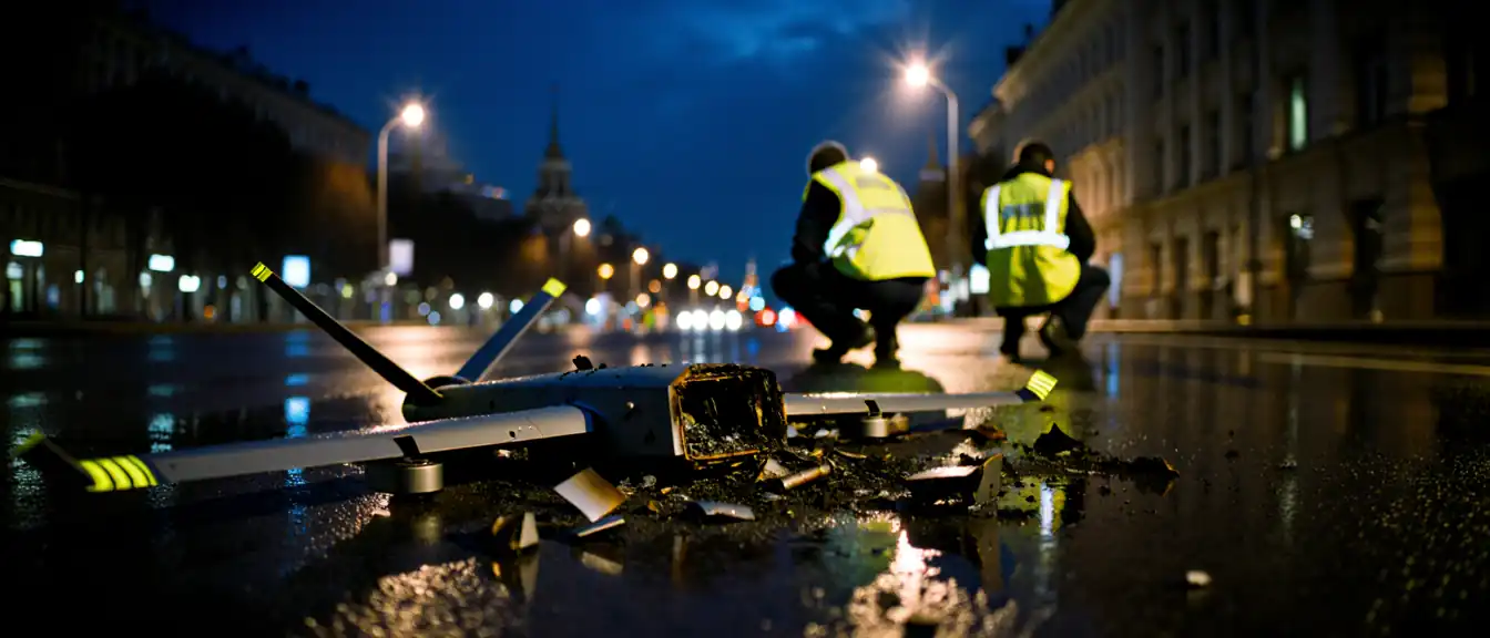 Москва под защитой: обломки уничтоженных дронов изучают экстренные службы