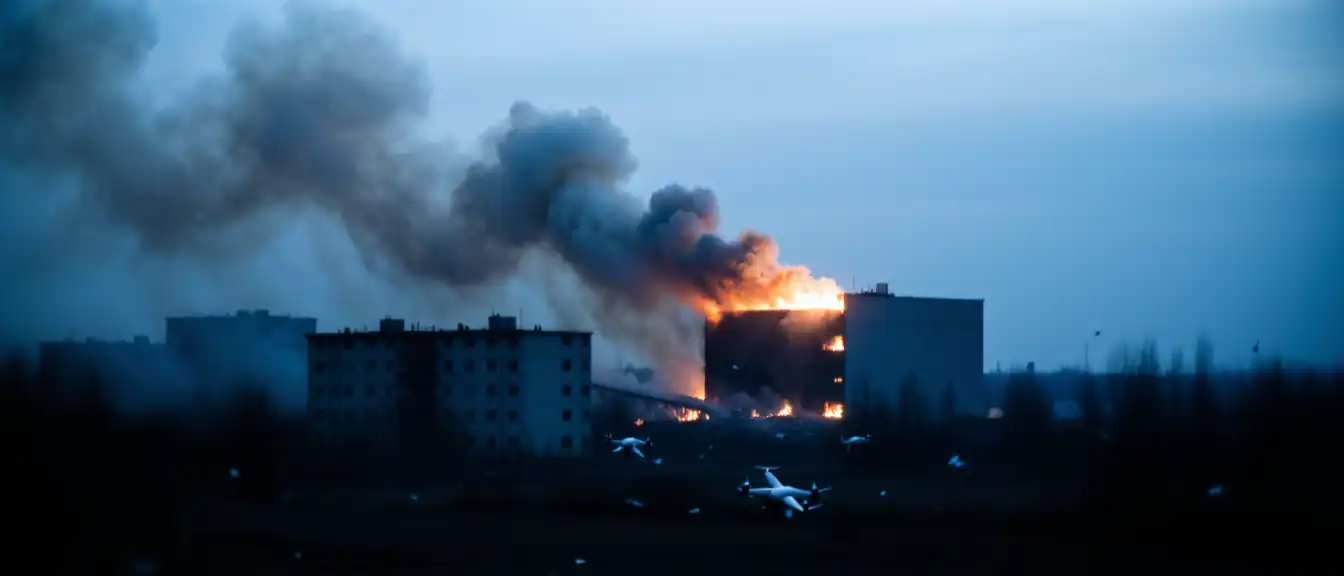 Последствия атаки беспилотников в Новороссийске: пожар на промышленном объекте