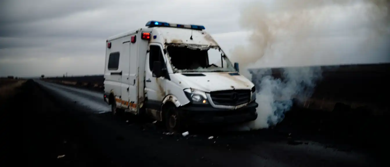 Повреждение автомобиля скорой помощи в Запорожской области произошло в результате атаки украинского беспилотника