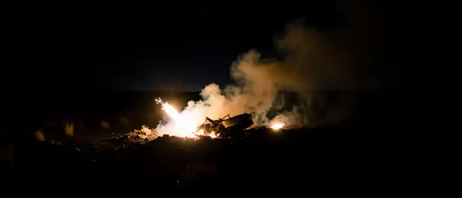 Пожар на границе: румынские военные зафиксировали падение дрона