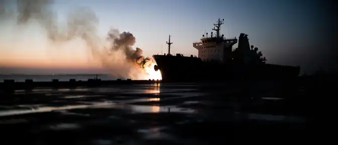Удары «Гераней» по Одесской области: российское Минобороны обнародовало видео атаки на сухогрузы