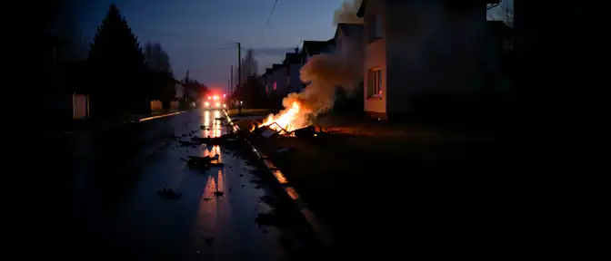 Четверо жителей Всеволожского района попали в больницу из-за пожара, возникшего после падения обломков беспилотника