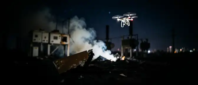 Российские беспилотники нанесли удар по электроподстанции ПС-330 в Каменец-Подольском