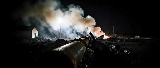Удар беспилотника спровоцировал пожар и повреждение газовой магистрали в Краснодарском крае
