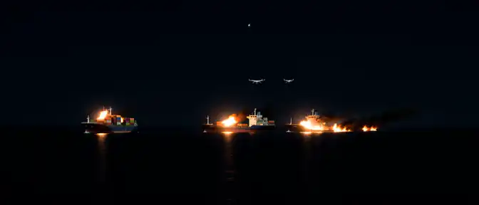 Войска беспилотных систем России уничтожили четыре транспортных судна с военным имуществом для ВСУ в акватории Чёрного моря