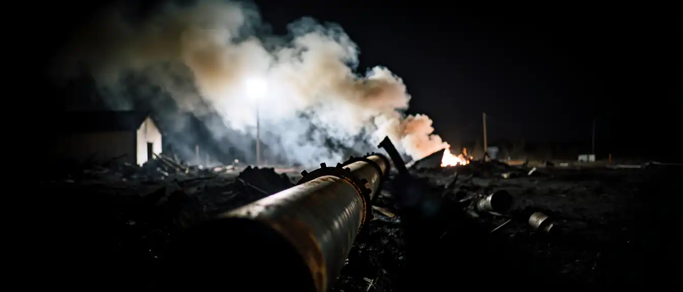 Удар беспилотника спровоцировал пожар и повреждение газовой магистрали в Краснодарском крае
